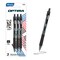 BAZIC Optima Black Oil-Gel Ink Retractable Pen w/ Grip (3/Pack)